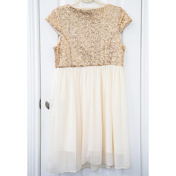 ASOS Maternity Gold Sequin and Ivory Midi Party Dress, size 14 - Picture 8 of 8